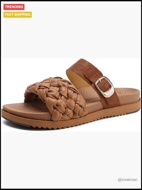 Arch Support Orthopedic Open Toe Sandals with Adjustable Buckle